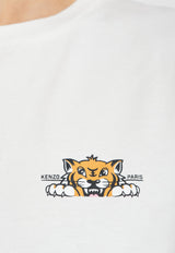 Kenzo Happy Tiger Print T-shirt White FF52TS169 4SO-02