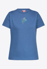 Kenzo Jungle Flower T-shirt Blue FF52TS161 4SO-67