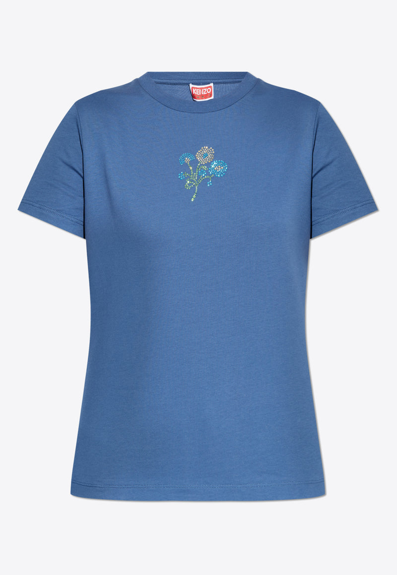 Kenzo Jungle Flower T-shirt Blue FF52TS161 4SO-67