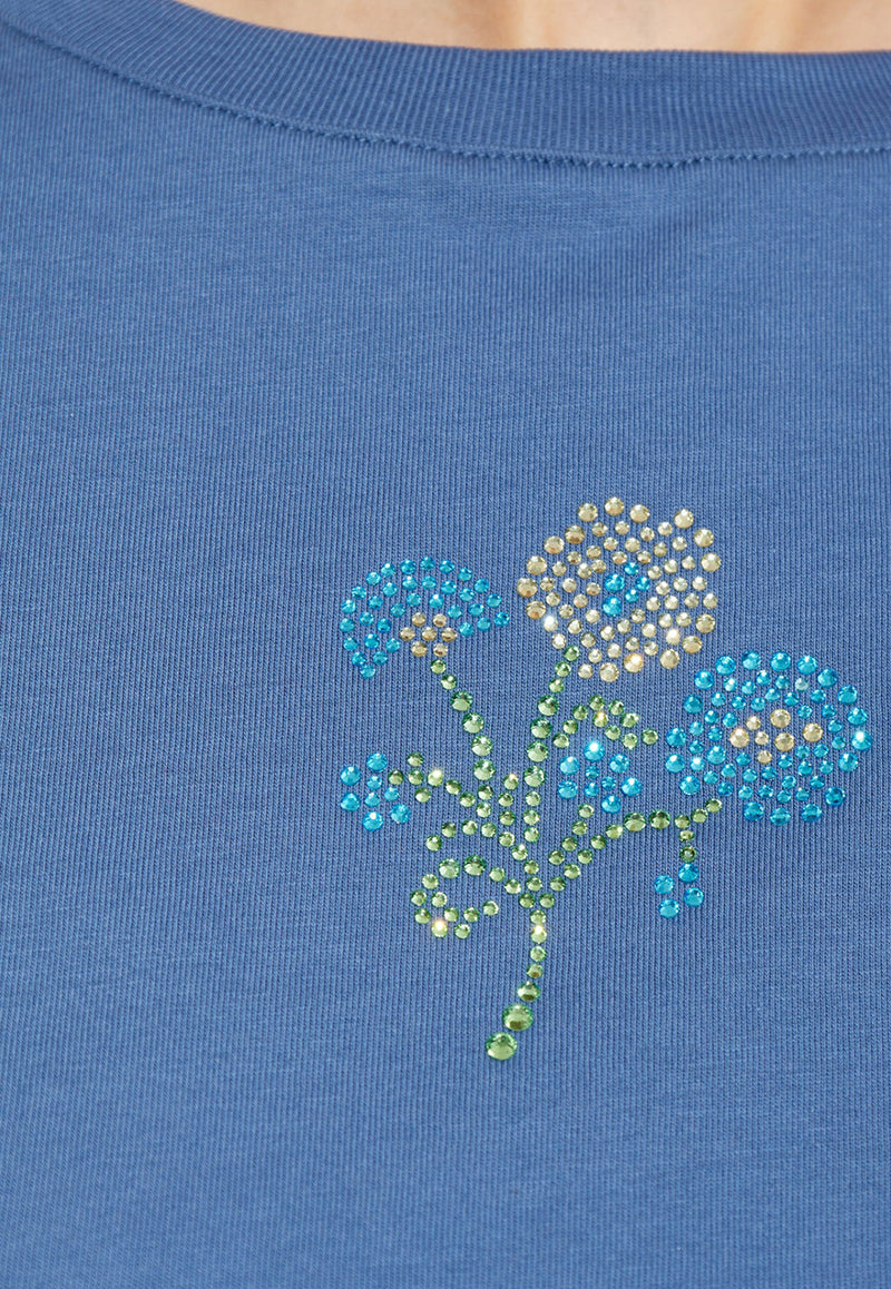 Kenzo Jungle Flower T-shirt Blue FF52TS161 4SO-67