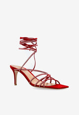 Gianvito Rossi 70 Crystal-Embellished Suede Sandals Red G32515 70RIC-CAMROUG