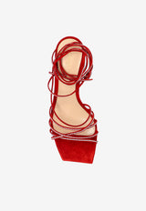 Gianvito Rossi 70 Crystal-Embellished Suede Sandals Red G32515 70RIC-CAMROUG