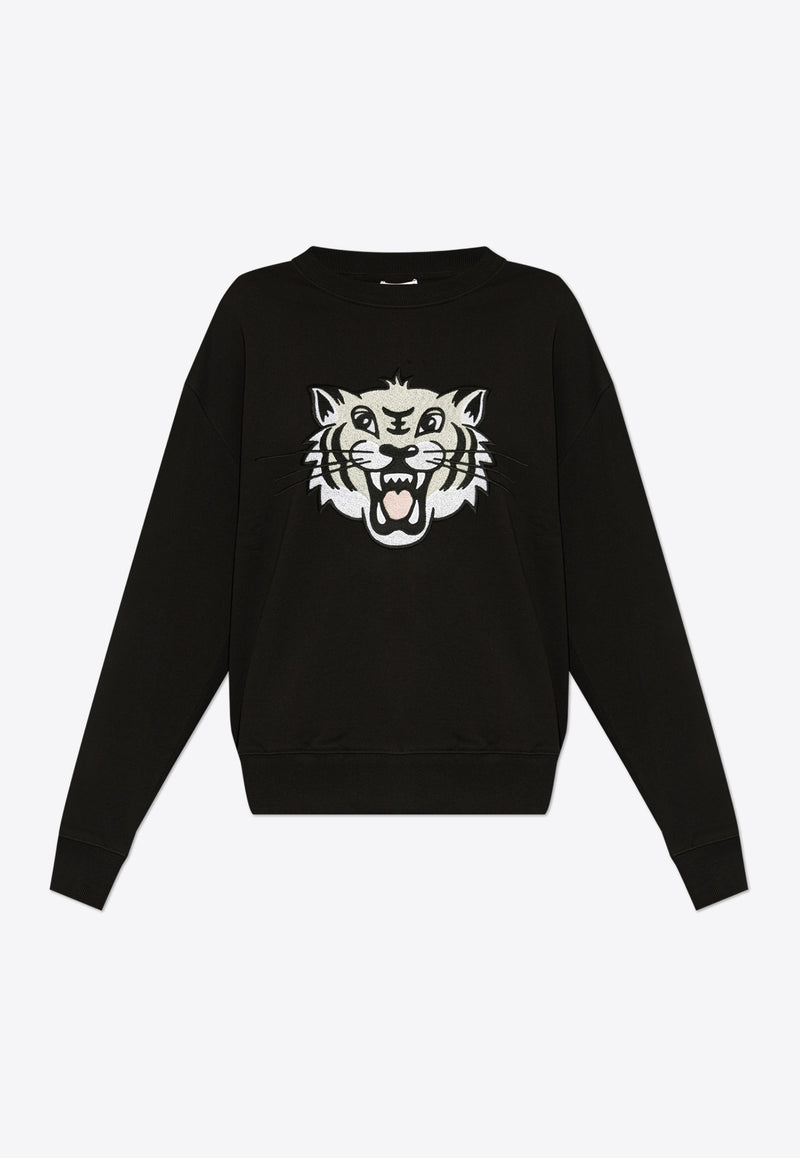 Kenzo Happy Tiger Embroidered Sweatshirt Black FF52SW191 4MF-99J