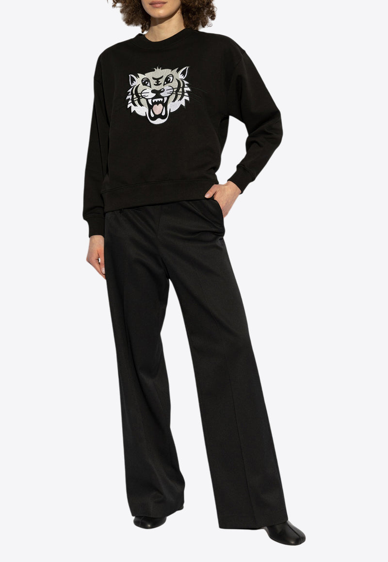 Kenzo Happy Tiger Embroidered Sweatshirt Black FF52SW191 4MF-99J