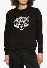 Kenzo Happy Tiger Embroidered Sweatshirt Black FF52SW191 4MF-99J