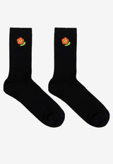 Kenzo Crest Embroidered Ankle Socks Black FF58SU193 KSE-99