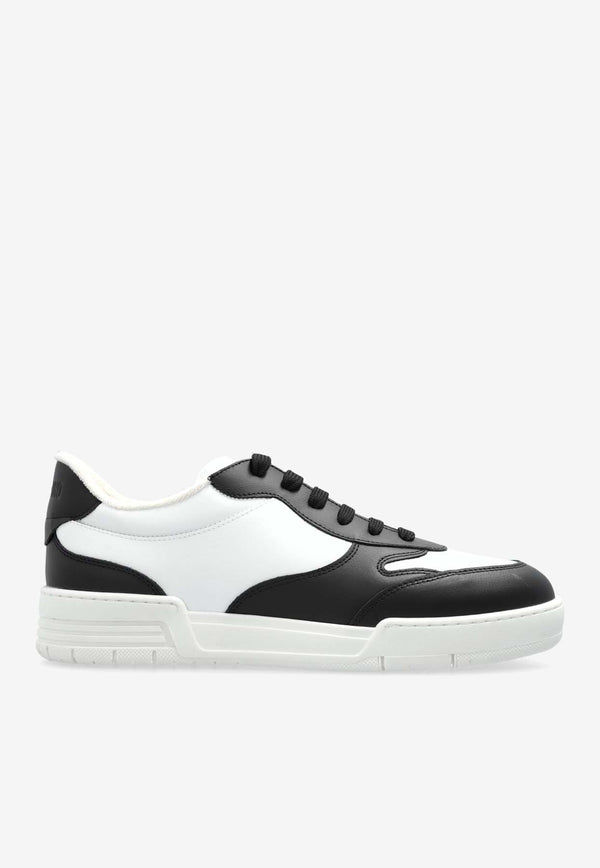 Moschino Two-Toned Leather Sneakers White MB15204G0M GAD-00A