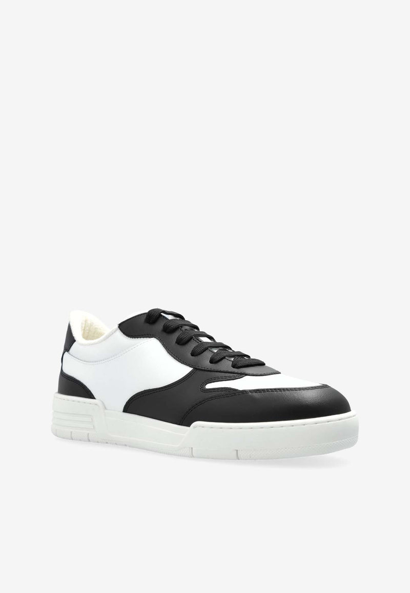 Moschino Two-Toned Leather Sneakers White MB15204G0M GAD-00A