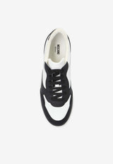 Moschino Two-Toned Leather Sneakers White MB15204G0M GAD-00A