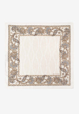 Etro Printed Silk Pocket Square Cream MAUA0004 AK796-X0820