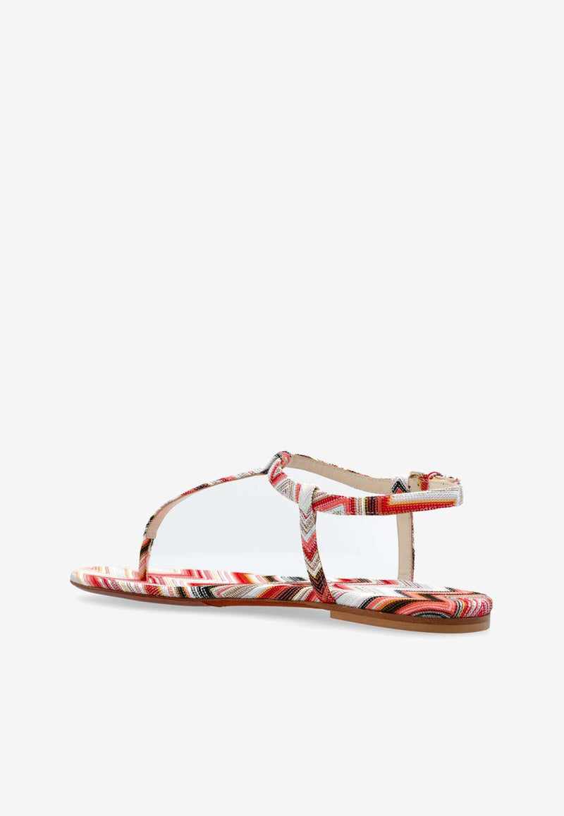 Missoni Chevron Flat Thong Sandals  Multicolor MWF109 0-002