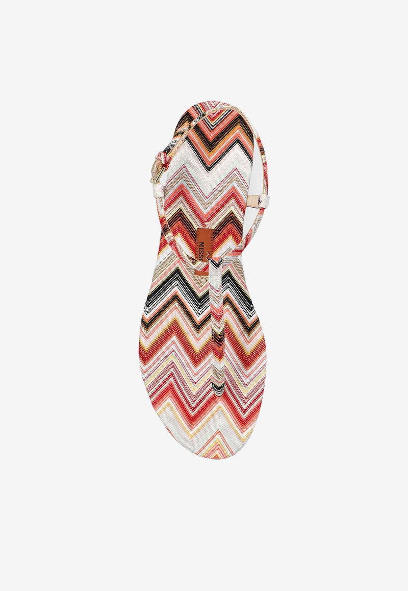 Missoni Chevron Flat Thong Sandals  Multicolor MWF109 0-002