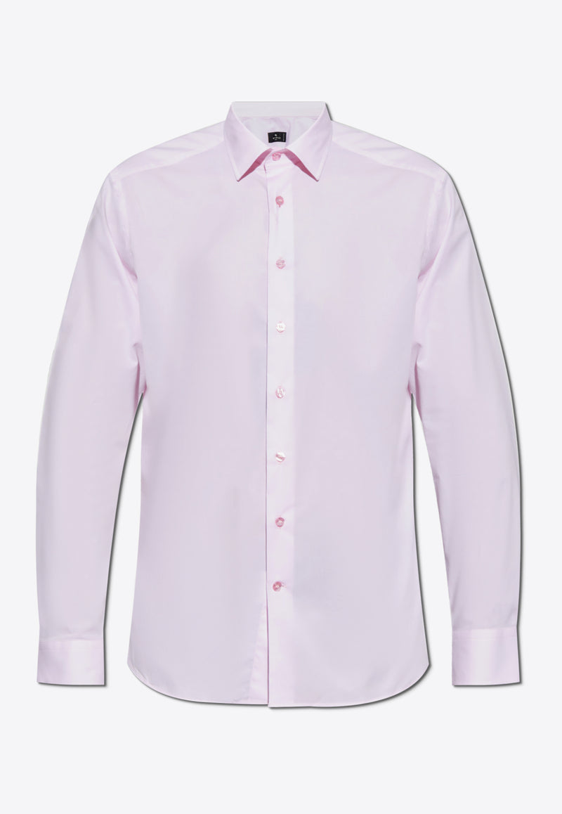 Etro Long-Sleeved Logo Shirt Pink MRIB0001 AV607-F0043