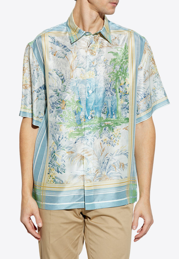 Etro Safari Print Oversized Bowling Shirt Multicolor MRIC0011 99SP1A8-X0880