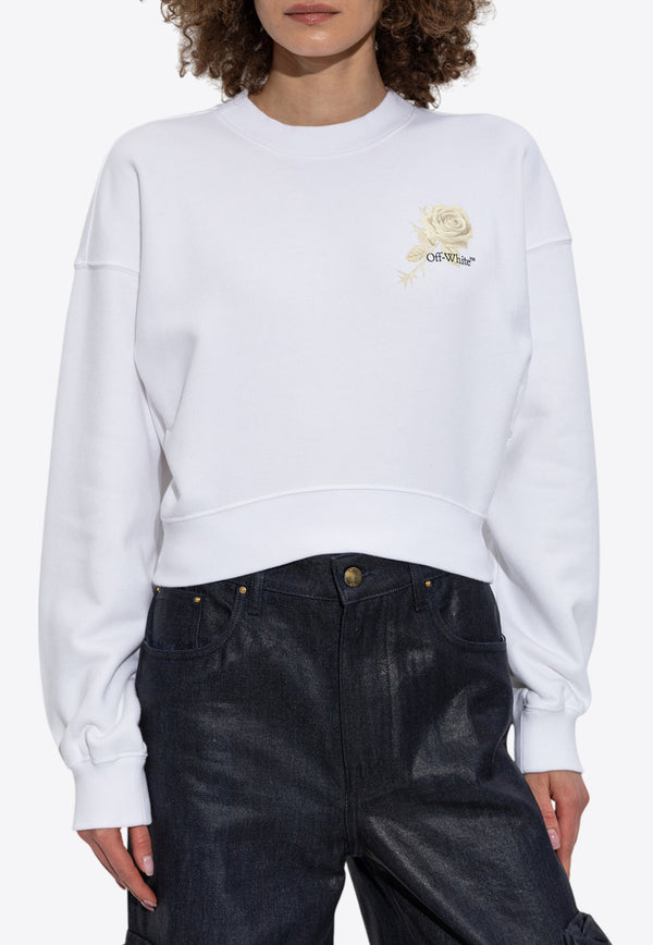 Off-White Virgil Obloh Cropped Sweatshirt White OWBA079S25 FLE001-0110