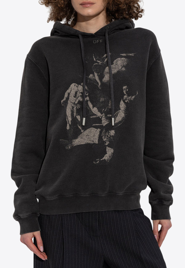 Off-White Graphic Print Hooded Sweatshirt Gray OWBB035S25 FLE004-070B