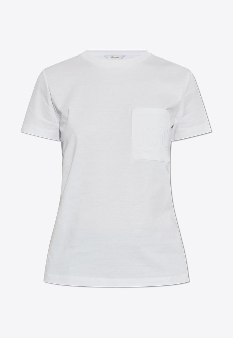 Max Mara Papaia Logo Embroidered T-shirt White PAPAIA 2511941032-001