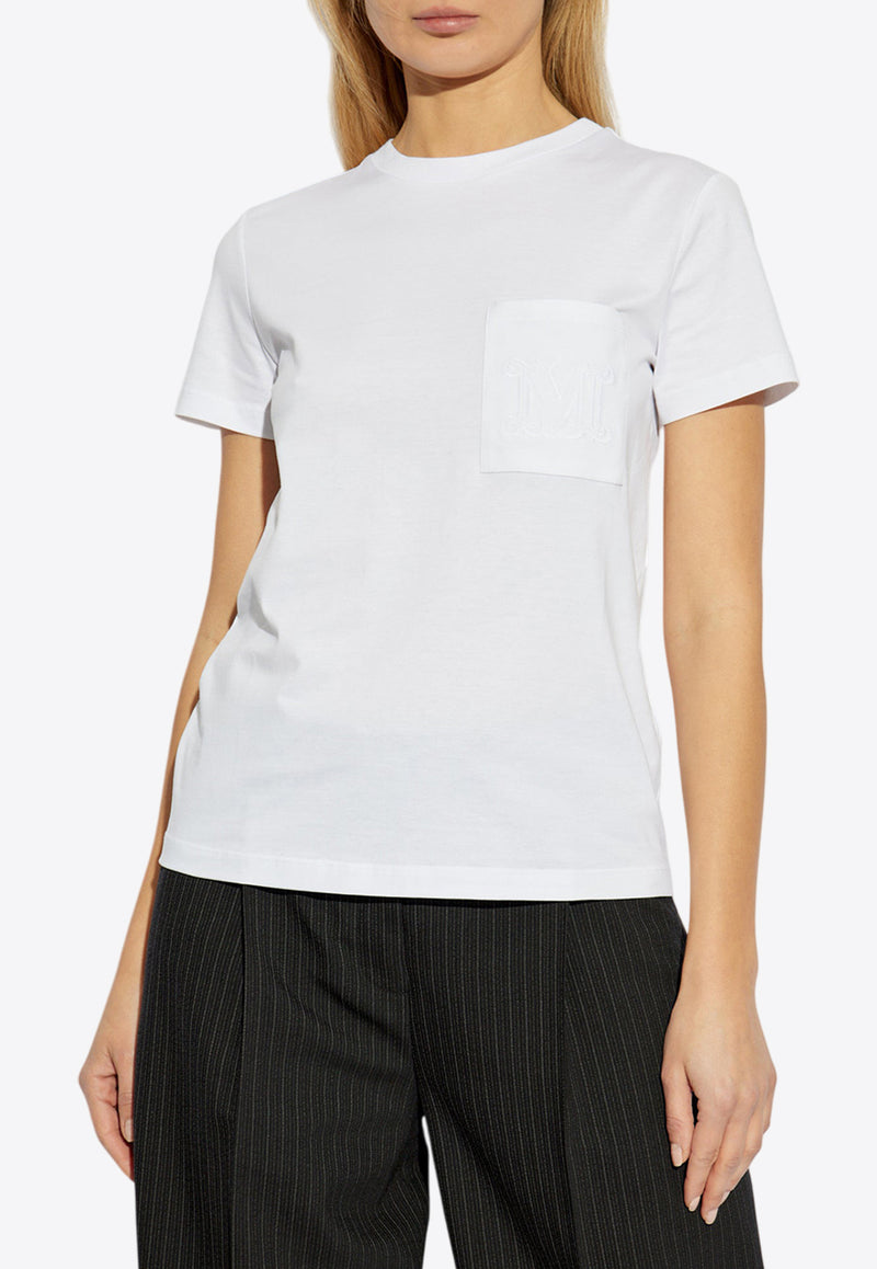 Max Mara Papaia Logo Embroidered T-shirt White PAPAIA 2511941032-001