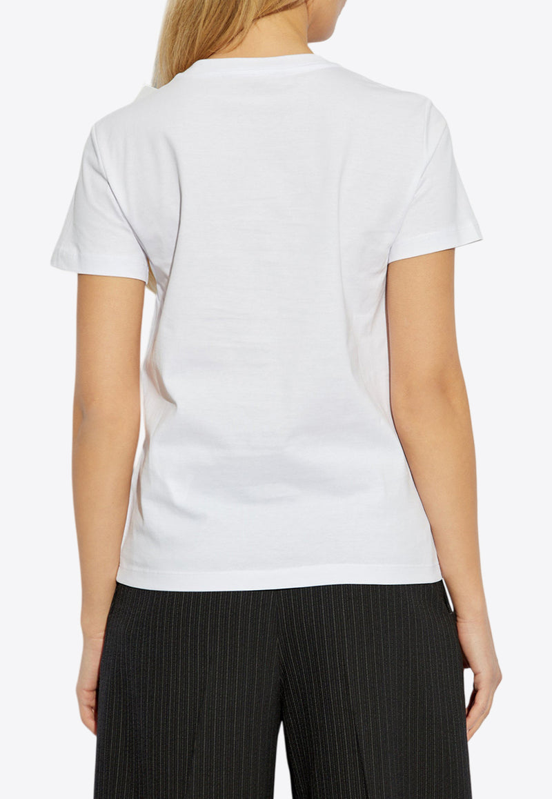 Max Mara Papaia Logo Embroidered T-shirt White PAPAIA 2511941032-001