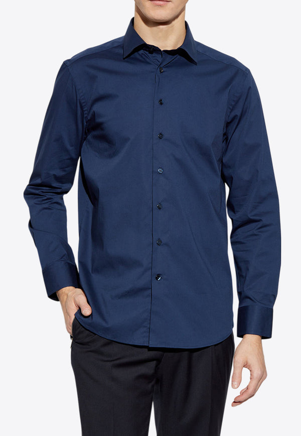 Etro Long-Sleeved Logo Shirt Navy  MRIB0001 AV607-B0339