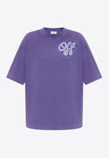 Off-White Logo Print Loose T-shirt Purple OWAA134S25 JER003-3749