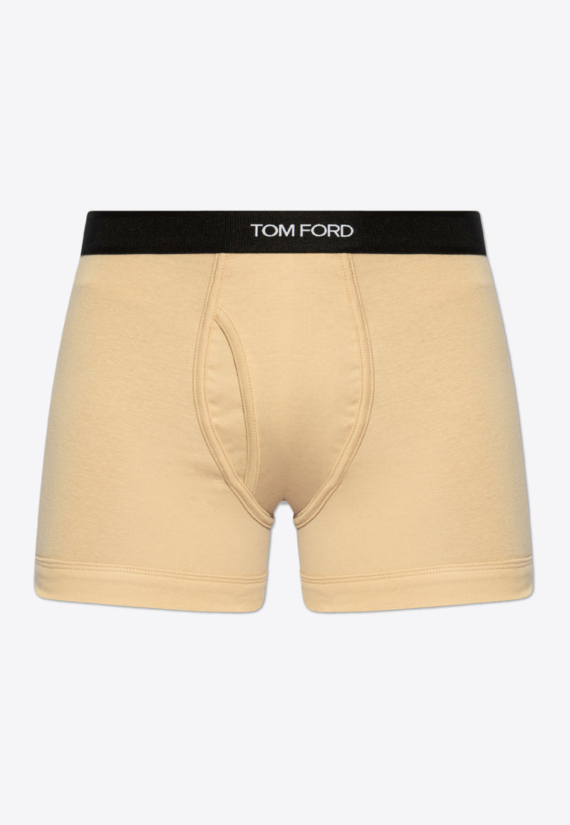 Tom Ford Logo Jacquard Stretch Boxers Beige T4LC31040 0-272