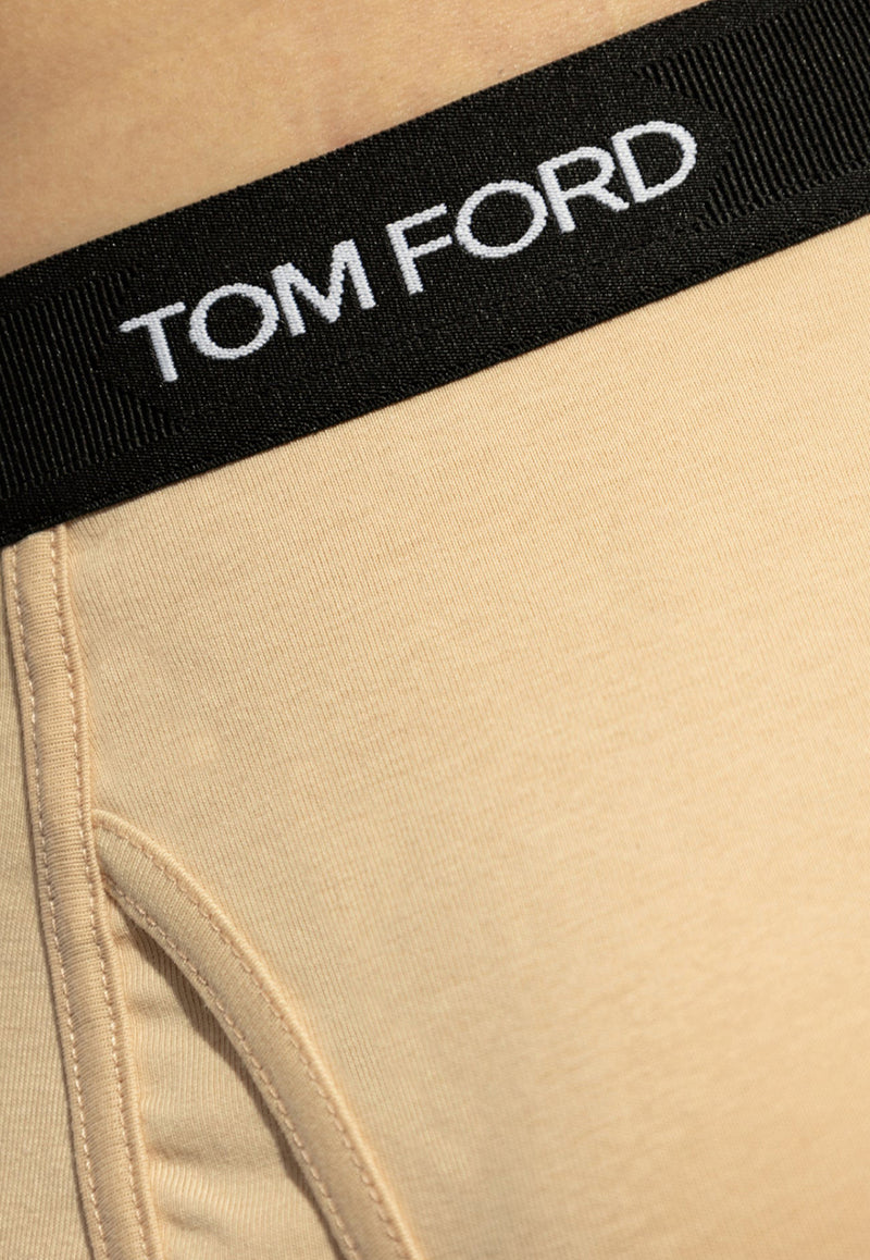 Tom Ford Logo Jacquard Stretch Boxers Beige T4LC31040 0-272