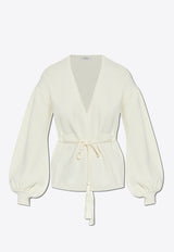 Max Mara Tiberio Wool Drawstring Cardigan Cream TIBERIO 2511341081-001