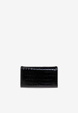 Tom Ford Wallis Croc-Embossed Leather Chain Clutch Black S0487 LCL395X-1N001