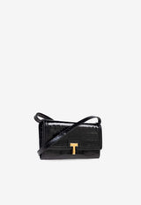 Tom Ford Wallis Croc-Embossed Leather Chain Clutch Black S0487 LCL395X-1N001