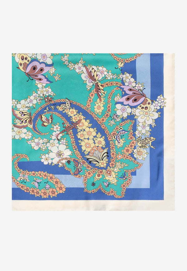 Etro Paisley Print Silk Scarf Multicolor WAXA0006 AK655-X0886