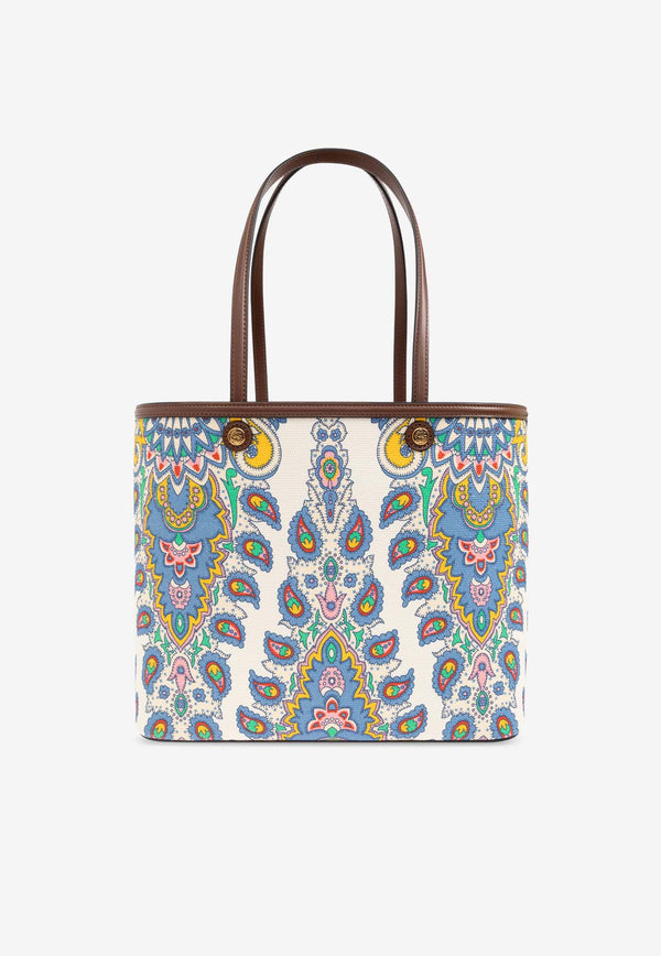 Etro Medium Paisley Print Tote Bag Cream WP1D0024 AK562-X0800