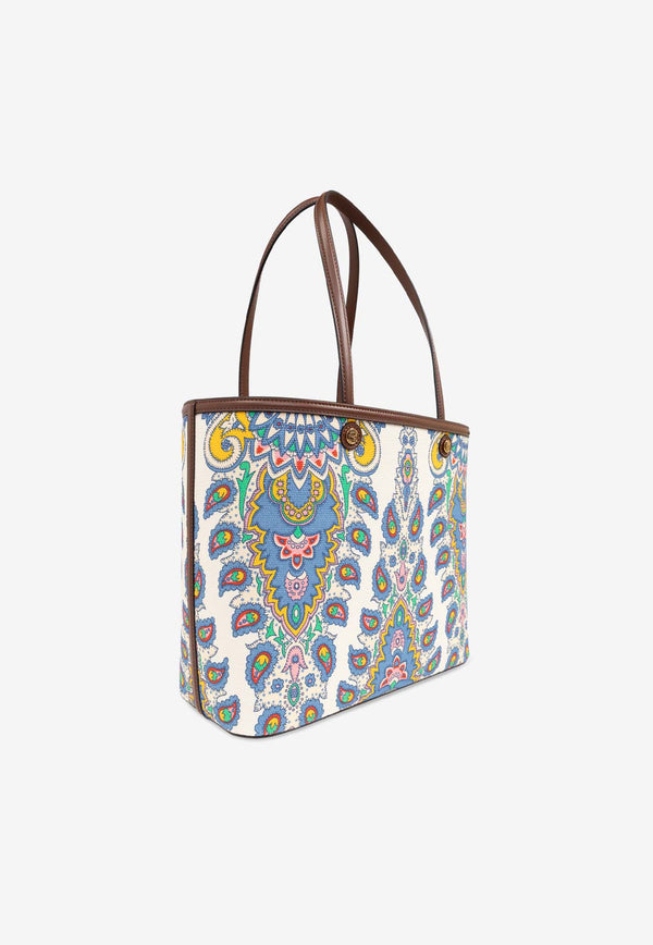 Etro Medium Paisley Print Tote Bag Cream WP1D0024 AK562-X0800