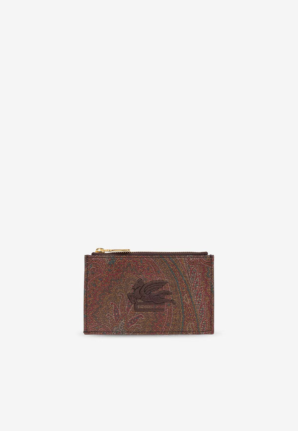 Etro Paisley Jacquard Zip Cardholder Brown WP2E0002 AA001-M0019