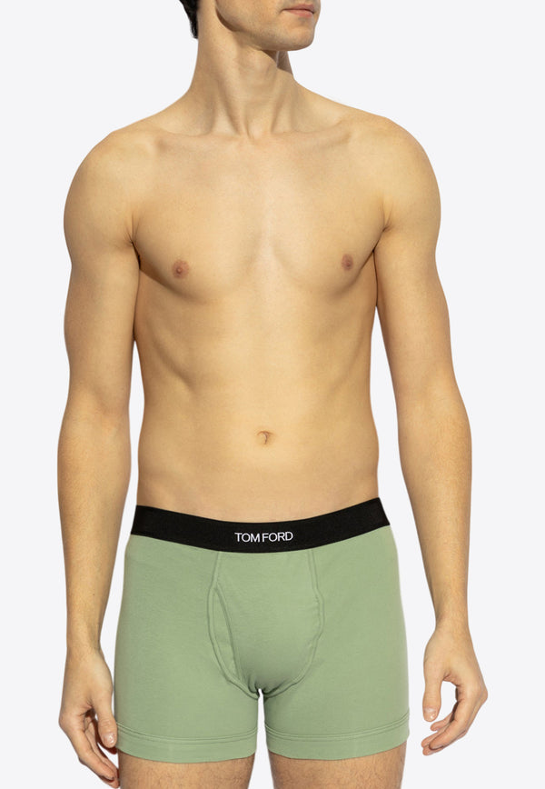 Tom Ford Logo Jacquard Stretch Boxers Green T4LC31040 0-332