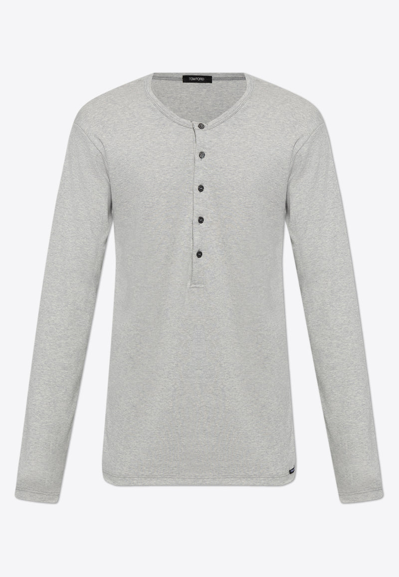 Tom Ford Long-Sleeved Pajama T-shirt Gray T4M151040 0-020