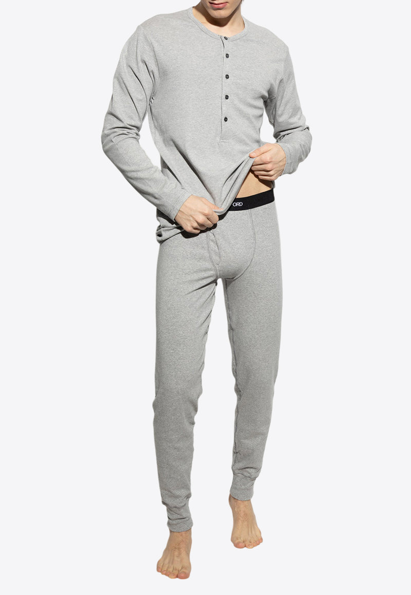 Tom Ford Long-Sleeved Pajama T-shirt Gray T4M151040 0-020