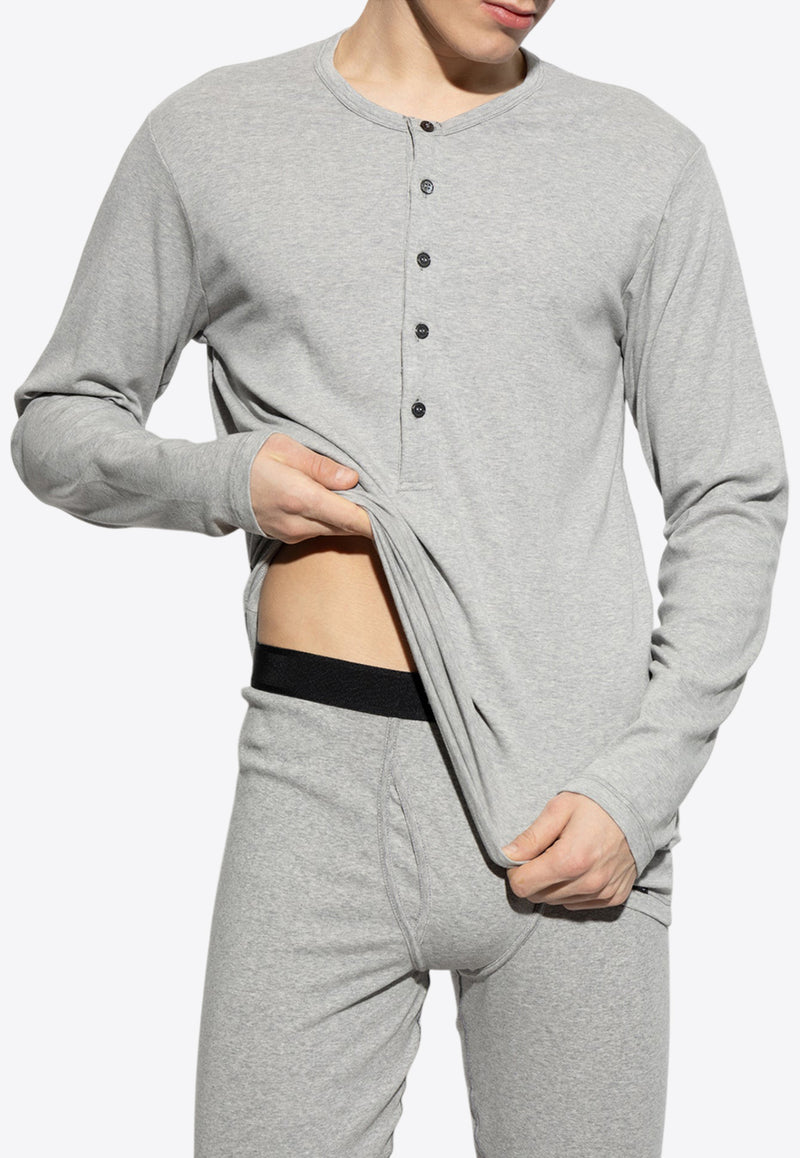 Tom Ford Long-Sleeved Pajama T-shirt Gray T4M151040 0-020