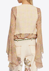 Etro V-neck Linen Vest Cream WRDA0006 99TTE36-S9820