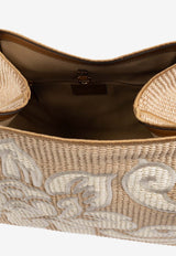 Etro Embroidered Raffia Shoulder Bag Beige WP1D0028 AE228-W0111