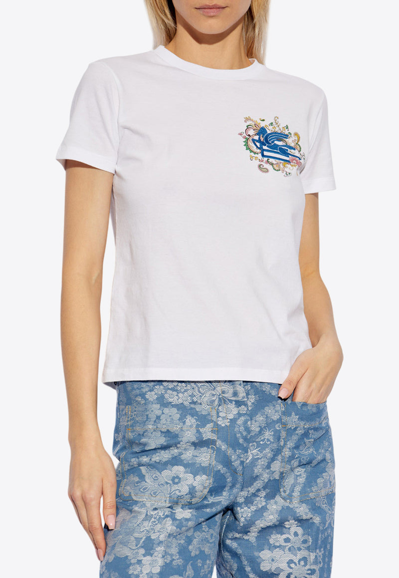 Etro Floral Pegaso T-shirt White WRMA0006 AK788-W0111