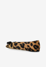 Salvatore Ferragamo Vanna Leopard Print Ballet Flats Brown 01J841 VANNA P 781750-NATURALE