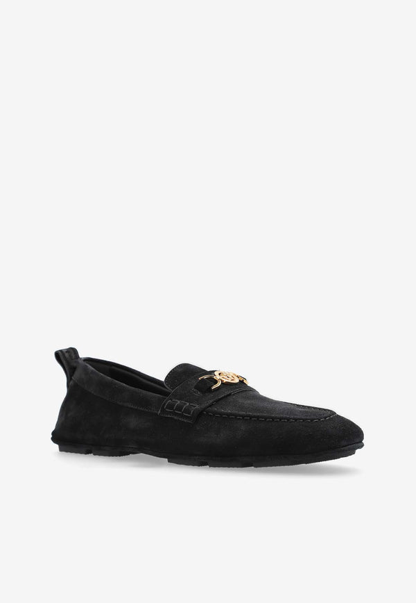 Versace Villa Suede Loafers Black 1017072 1A09892-1B00V