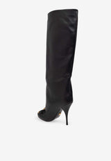 Versace Opera 105 Bow Knee-High Boots  Black 1017227 1A06986-1B00V