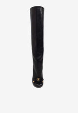 Versace Opera 105 Bow Knee-High Boots  Black 1017227 1A06986-1B00V