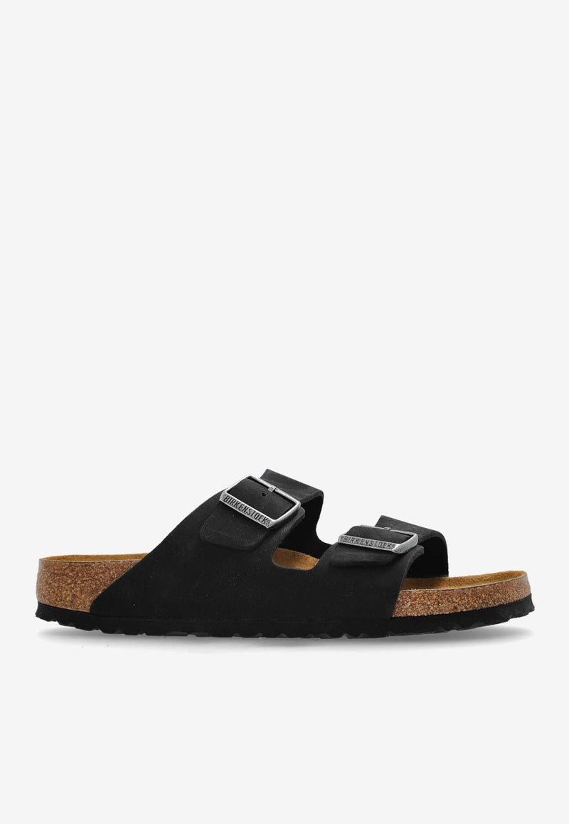 Birkenstock Arizona Double-Strap Leather Slides Black 1019035 0-BLACK