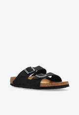 Birkenstock Arizona Double-Strap Leather Slides Black 1019035 0-BLACK