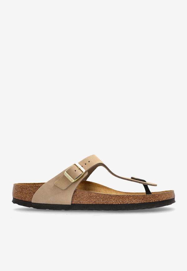 Birkenstock Gizeh Leather Thong Sandals Beige 1019014 0-SANDCASTLE