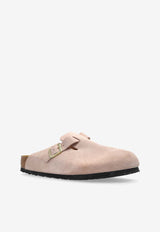 Birkenstock Boston Suede Buckled Clogs Pink 1026139 0-LIGHT ROSE