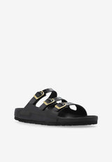 Birkenstock Florida Fresh Triple-Strap Slides Black 1029385 0-HIGH SHINE BLACK